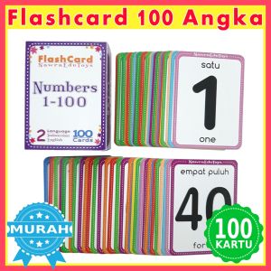 Flashcard 100 ANGKA Flash Card Number  Kartu Pintar Belajar
