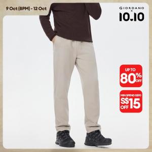 Giordano Men Fleece lined elastic waist seam detail sweatpants Free Shipping 01115852