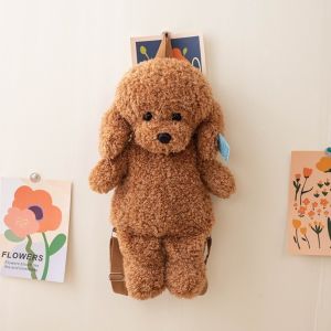 MINIMALUX Plush Teddy Dog Backpacks Poodle Shape Kawaii Student Schoolbags  Brown Khaki Stuffed Puppy Backpack Girls Fashion