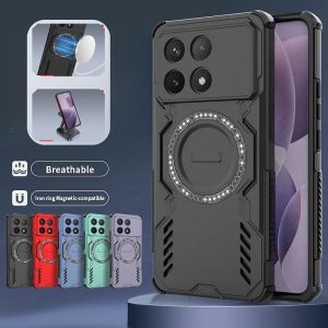 Armor Funda For Xiaomi Poco X6 Pro 5G Car Magnetic Holder Phone Case For Pocox6pro Poko Little X6pro X 6 Pro 6X Back Cover