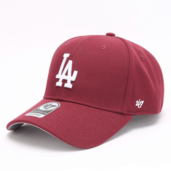 🎩 47Brand Baseball Hat Men's Hard Top Big Label Ny Embroidery La Peaked ...