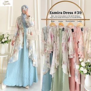 Maxy jumbo Esmira #39/dress kondangan mewah/ dress wanita resmi/dress rok umbrella/baju pesta wanita murah/Gamis jumbo busui LD 110/dress terkini 2025