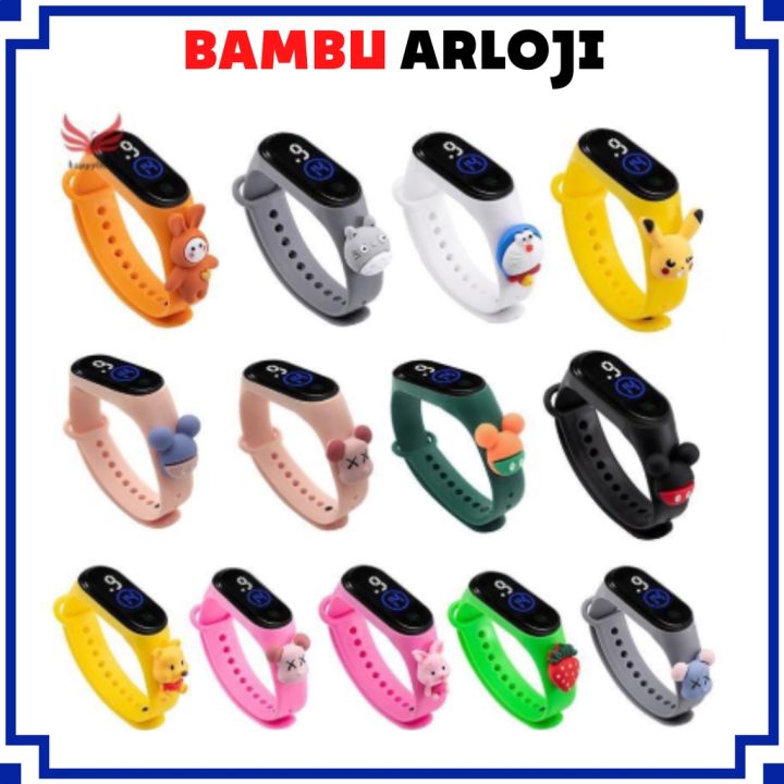PROMO0- BAJ Jam Tangan Digital Elektronik Tahan Air Led Rubber IP67 Motif Kartun Anak Laki-laki Perempuan Pria Wanita Couple Dewasa Semua Umur Gelang JF061 JA006 -Sedia jam tangan unisex murah bestseller