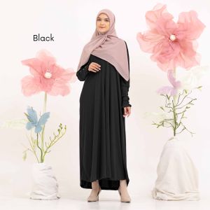 BY.ARSY Azrina Knit Dress Wanita Dewasa Gamis Ruffle Tanpa Label