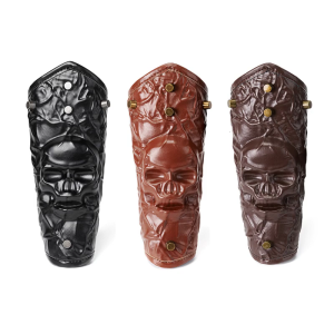 Thời Trung Cổ bracers giả da quấn còng dây đeo cổ tay đầu lâu cánh tay áo giáp Cuff steampunk dây đeo cổ tay thiết lập