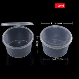 【COD】50pcs Hinged Sauce Cup 1/2/3oZ Gravy Dessert Cup With Lid ENVIRONMENTAL FRIENDLY