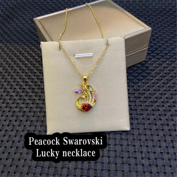 peacock Swarovski lucky necklace | Lazada PH