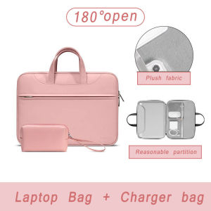 SG Gadget® Waterproof Laptop Case Bag PU Leather Laptop Handbag Set Fit 13.3" 14" 15.6" Laptop