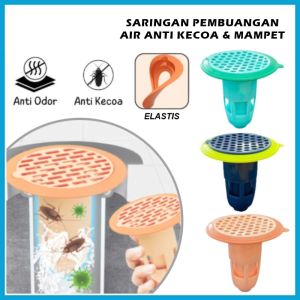 Saringan Saluran Air Anti Bau Elastis Warna-Warni - Penyaring Kotoran & Noda untuk Lantai Toilet