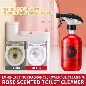 Rose Toilet Cleaner Bathroom Stain Remover Long Lasting Rose Fragrance Toilet Sink Cleaning Liquid