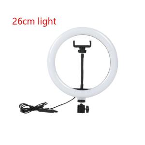 26cm Ring Fill Light with Adjustable Height Bracket -White/Cold/Warm Light for Live Streaming and Selfies