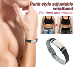 vivi lifestyle Punk style adjustable PVC wristband Bangle for Men Sports Choker