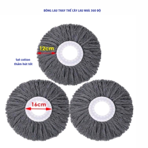 Bông lau cotton 360 độ miếng lau nhà thay thế cho cây lau nhà 360 bông lau thay thế làm sạch nhanh phụ kiện thay thế