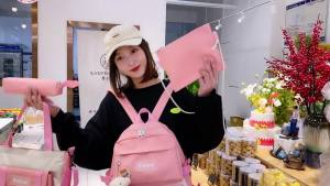 【Dama Warehouse Shipping】【4-Piece Set】Backpack for Girls Korean Style Four-Piece Set Ins Forest Style Versatile Campus Cool Elementary School High School Large Capacity Middle School Backpack 4-Piece Set Random Colors