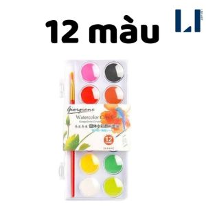 Bộ màu nước nén cao cấp 12/16/18/24 màu tặng kèm 1 cọ