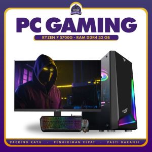PC RAKITAN GAMING RYZEN 7 5700G | RAM DDR4 32 GB | SSD 1 TB NVME | LED 24 INCH SIAP PAKAI