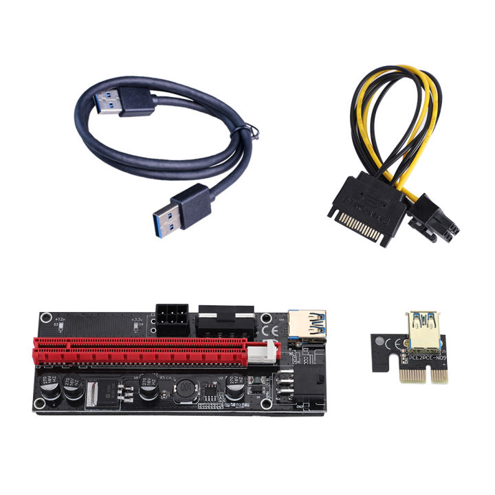 1pcs PCI-E Riser Board 1X to16X GPU Extender Riser Card PCI-E USB3.0 ...