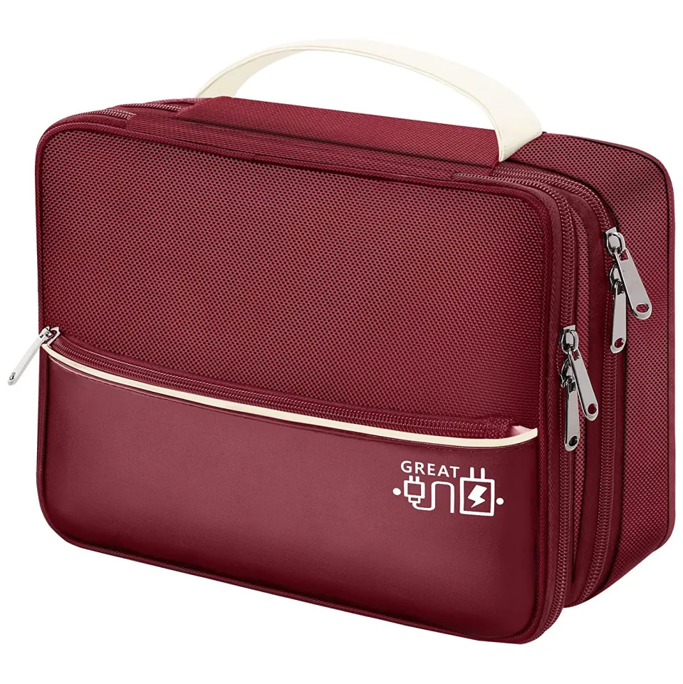 Electronics Travel Organizer, Double Layer Cable Organizer Bag