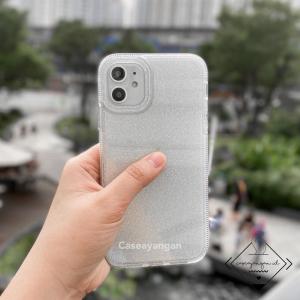 Glitter Glow Case For IPHONE (7 - 15) 7 8 SE 2020 2022 PLUS X XS XR 11 12 13 14 15 PRO MAX Casing Lucu Silver Holo