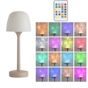 GLOWLITE Water Ripple LED Atmosphere Desk Lamp Romantic High Footed Projection Night Light Creative Touch/Remote Control 3/16 Colors Table Lamp Couple Gift