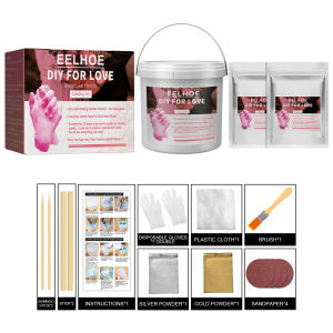 EELHOE Decoration Craft Clone Powder Model Powder Valentines Day Couple Hand Model Infant Three-dimensional Hand And Foot Model Hand Mold Mothers Day Gift Souvenir DIY Hand Foot Printing Mold Plaster Casting Kit Handprint Keepsake 3D Clone Powder