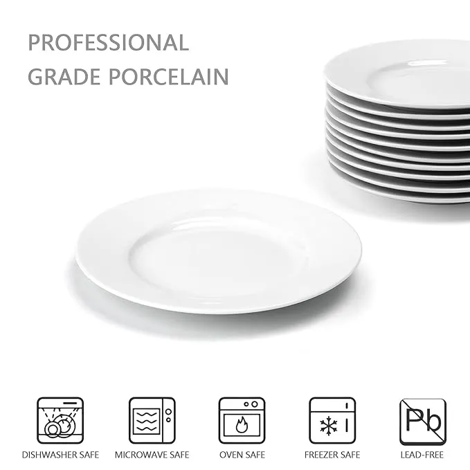 3-Piece inches Porcelain Small White Dinner Plates, Small Dessert Plate,  Appetizer Plates, Round Dinnerware Sets, Scratch Resistant, Lead-Free,