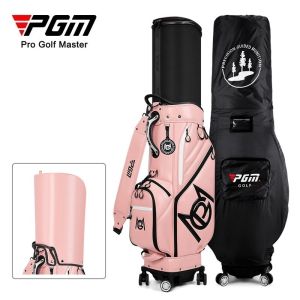 PGM Golf Stand Bag for Women Men 8 Divider Telescopic Hard Case Golf Travel Bag with Inverted Golf Clubs Design QB153