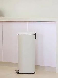 xpkQ Kitchen Pedal Trash Can Stainless Steel Food Waste Container Large Kitchen Garbage Cans Minimalist Double Anti Odor Trash Bin 3M8Q4