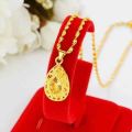 [Local Stock] Gold Necklace Pawnable Pure 18 K Saudi Original Necklace for Women Teardrop Openwork Pendant Necklace Fashion Jewelry Birthday Wedding Engagement Gift Buy 1 Take 1 Earrings Fashion Jewelrdangling. 
