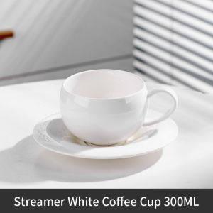 BINCOO Coffee Mug Saucer Set Espresso Cup Professional Latte Mug Afternoon Tea Mug Suitable for Home Office 260ML