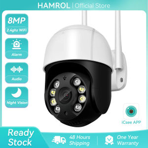 (Local Stock) Hamrol 5MP Wifi PTZ Camera H.265 Auto Tracking 3MP 2MP 4X Digital Zoom Ai Human Detection PTZ IP Camera Outdoor 1080P Wireless CCTV Camera
