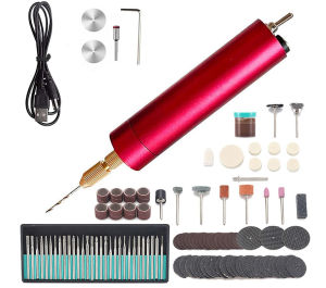 Grinding Grinder Pen DC Handheld Electric Drill Set USB Small Electric Grinding Rotary Machine with Small Drill Bit Drilling Electric Polishing Tool DIY Drilling Electric Tool