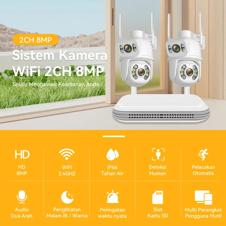Rolte%208MP%20PAKTE%20CCTV%208%20Saluran%20WiFi%20NVR%202%20Kamera%20WiFi%20Ptz%20Lensa%20Ganda%20Warna%20Night%20Vision%20Aplikasi%20Icsee%20-%20Image%203