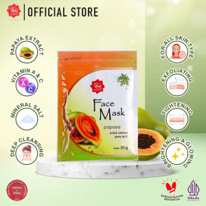 [BPOM] Face Mask Pack Papaya Pepaya with Vit A C Enzim Papain & Salt Mineral 30 gr | Potato Deep Cleansing Exfoliating Anti Oxidant Cleanser Mask Face Moisturizing Whitening Brightening
