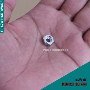 Mur M6 Galvanis 6PT Segienam Kunci 10 mm Harga Untuk 5pcs