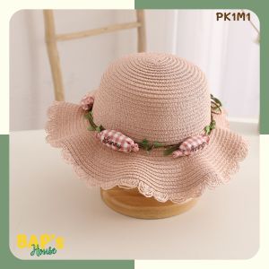 Mũ Cói Cho Bé Gái Rộng Vành Đi Biển Kèm Túi  Nón Cói Cho Bé Gái 2 Tuổi Đến 5 Tuổi Họa Tiết Dễ Thương BAPs House PK1