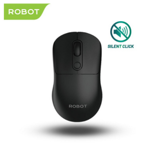 ROBOT Mouse Wireless 2.4GHz Silent Click Tombol Split Optical 1600DPI M207 Original Garansi 1 Tahun