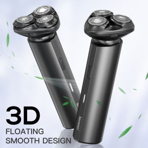 Kensen 3D มีดโกนหนวดไฟฟ้าที่โกนกันน้ำแบบลอยตัวเครื่องเล็มหนวด3ใบแบบพกพาหนวดเคราสะอาดแบบ USB Type-C ชาร์จได้ทนทาน