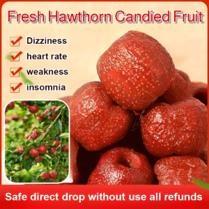 🍡【No Added Sugar】Fresh Hawthorn Candied Fruit Healthy Snack For Children Hollow Red Fruit Independent Hygienic Packaging Vitamin Supplement