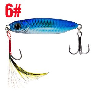 Seawave Metal Fishing Lure Slow Sinking Jigs 6Colors 3D Eyes Artificial Laser Fishing Bait 7/10/15/20/25/30g