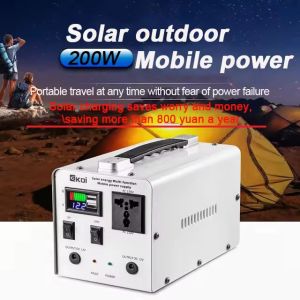 200W 220V Portable Solar Generator 78800mAH Large Capacity Power Station AC/DC/USB Output Outdoor Camping Emergency Power Supply Powerbank for Laptop CPAP