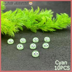 CISWGE 10Pcs Luminous Briquettes Elfs Black Ball Sprite Duck Figurine Home Decor Glowing Miniature Fairy Garden Decoration Accessories