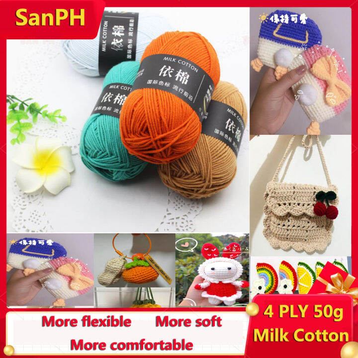 Sanph Yarn For Crochet Ply G Milk Cotton Indophil Monaco Yarns Knitting Thread For Scarf Toy