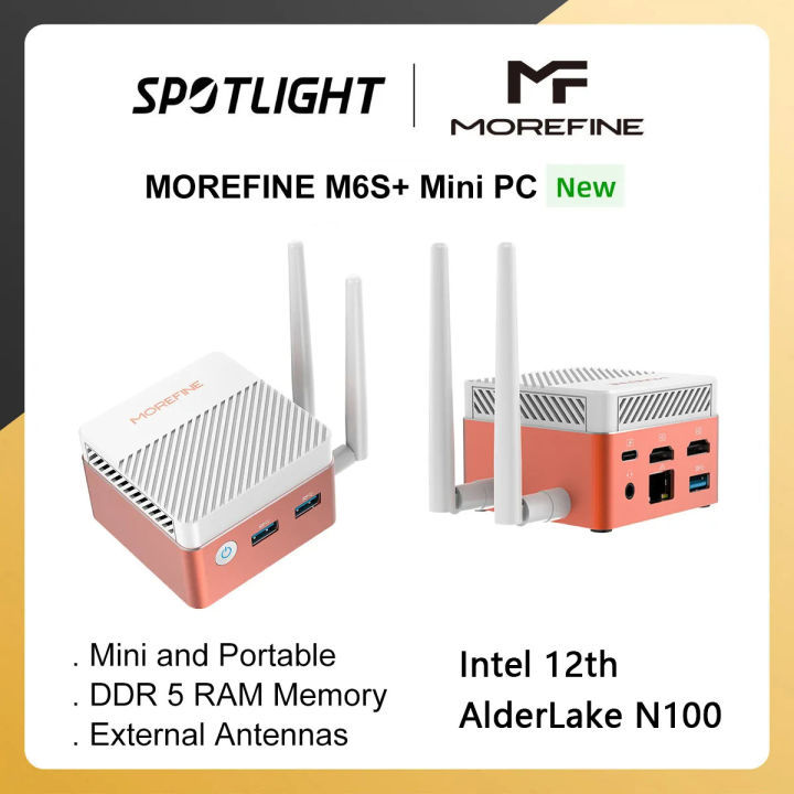 [Chiya Car] MOREFINE M6S+ Antennas Mini PC Wifi6 AX200 Alderlake N100 ...