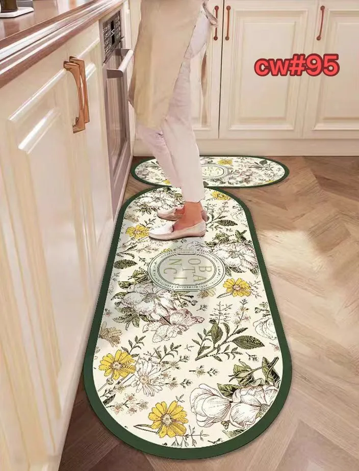 2025 2PCS Kitchen Carpet Floor Mat Non-slip Thicken Doormat Rugs Kitchen  Mats Bathroom Carpets