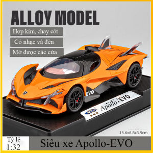 Đồ chơi mô hình xe ô tô APOLLO-EVO chất liệu hợp kim chạy cótcó nhạc và đèn mở được các cửa có chân đế nhiều màu