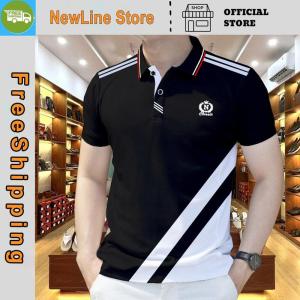 Áo Polo Nam Phối Sọc Trẻ Trυng Trang Trọng Hàng Cao Cấp Menswear Thun Có Cổ.