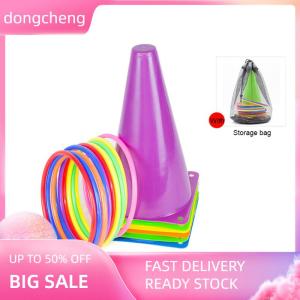 dongcheng Bên Trò chơi Vòng quăng trò chơi lễ hội Combo Set mềm nhựa cones Vòng quăng trò chơi ném trò chơi đồ chơi cho Kid người lớn
