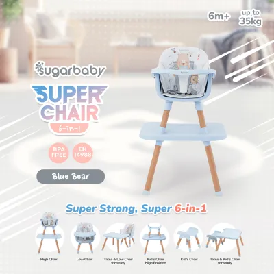 Sugar Baby Super Chair 6in1 Kursi Bayi/Bangku Bayi/Kursi Bayi/Kursi Makan/Booster Seat/Baby Chari