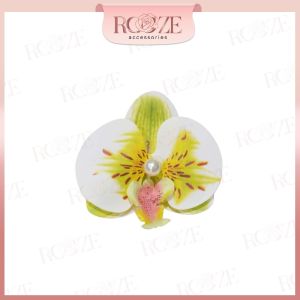 Jepit Bunga Anggrek Aesthetic Klip Aksesoris Rambut Cantik Pretty Orchid Flower Hair Clip Daily Fashion Style